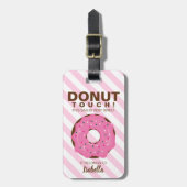 Roze Donut Bagage Label (Voorkant verticaal)