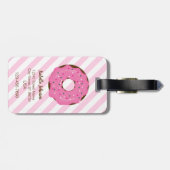 Roze Donut Bagage Label (Achterkant horizontaal)