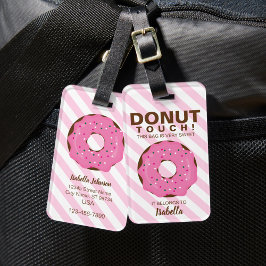 Roze Donut Bagage Label