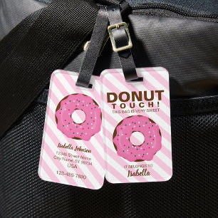Roze Donut Bagage Label