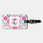 Roze Donut Bagage Label (Voorkant horizontaal)