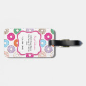Roze Donut Bagage Label (Achterkant horizontaal)