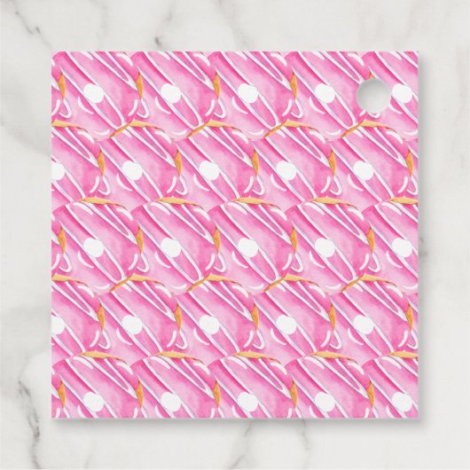 Roze Donut Bakkerij Dessert Kleine Bedrijf Bedankjes Labels (Achterkant)