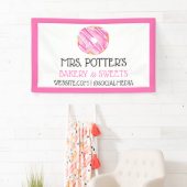 Roze Donut Bakkerij Donut Promotionele Donuts Spandoek (Insitu)