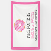 Roze Donut Bakkerij Donut Promotionele Donuts Spandoek (Verticaal)