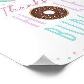 Roze Donut Bedankt Een eenhoevendagteken Poster (Hoek)