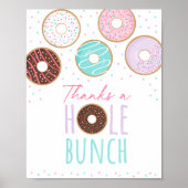 Roze Donut Bedankt Een eenhoevendagteken Poster (Voorkant)