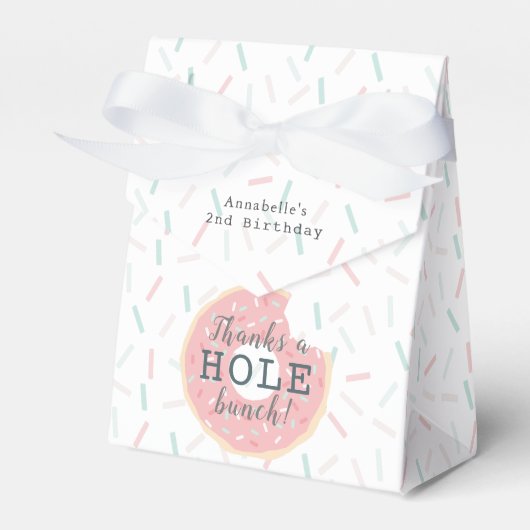 Roze Donut Bedankt een Hole bos Verjaardag Bedankdoosjes (Voorkant Zijde)