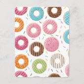 roze donut bewerkbaar RSVP kaartje (Achterkant)