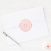Roze Donut Birthday Party Classic Round Sticker (Envelop)