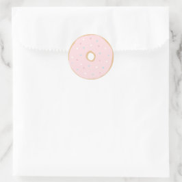 Roze Donut Birthday Party Classic Round Sticker