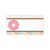 Roze Donut Birthday Party Etiket (Voorkant)