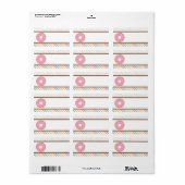 Roze Donut Birthday Party Etiket (Full Sheet)