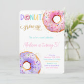 Roze Donut Birthday Party Kaart (Staand voorkant)