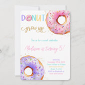 Roze Donut Birthday Party Kaart (Voorkant)