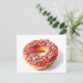 Roze Donut Briefkaart (Staand voorkant)