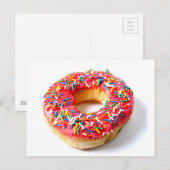 Roze Donut Briefkaart (Voorkant / Achterkant)