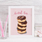 Roze Donut Bruidsfeest Bar Bord Poster