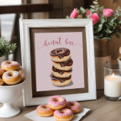 Roze Donut Bruiloftsfeest Bar Bord Poster