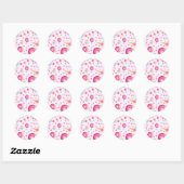 Roze donut collage ronde sticker (Vel)