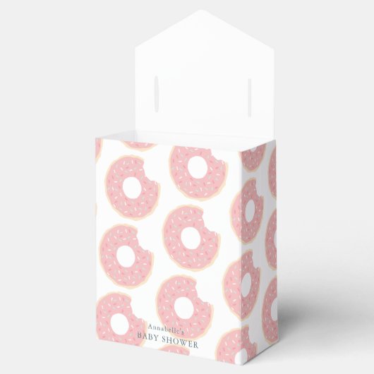 Roze Donut dank u Baby shower cadeau Bedankdoosjes (Geopend)
