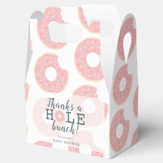 Roze Donut Dank u Baby shower Gift Favor Box Bedankdoosjes (Geopend)