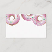Roze Donut diaper baby shower van het raffinagespe Informatiekaartje (Achterkant)