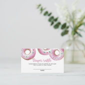 Roze Donut diaper baby shower van het raffinagespe Informatiekaartje (Staand voorkant)