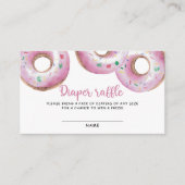 Roze Donut diaper baby shower van het raffinagespe Informatiekaartje (Voorkant)