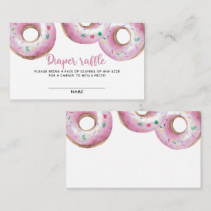 Roze Donut diaper baby shower van het raffinagespe Informatiekaartje