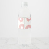 Roze Donut & Diapers Baby Sprinkle Waterfles Etiket (Achterkant)