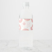 Roze Donut & Diapers Baby Sprinkle Waterfles Etiket (Voorkant)