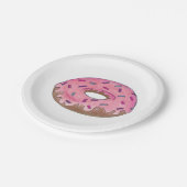 Roze donut donut sprenkels brunch ontbijt papieren bordje (Gekanteld)