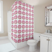 Roze Donut Donuts Doughnut Shower Curtain Douchegordijn (In situ)