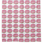 Roze Donut Donuts Doughnut Shower Curtain Douchegordijn (Voorkant)