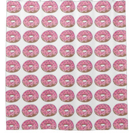 Roze Donut Donuts Doughnut Shower Curtain Douchegordijn