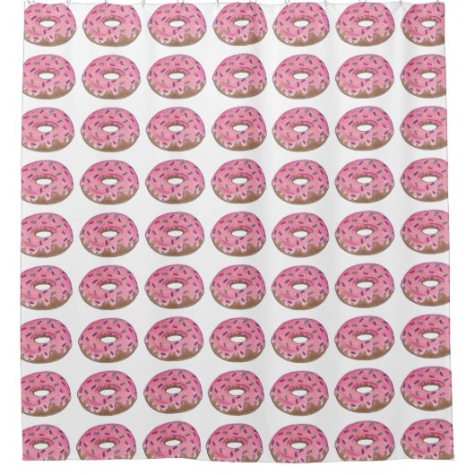 Roze Donut Donuts Doughnut Shower Curtain Douchegordijn (Voorkant)