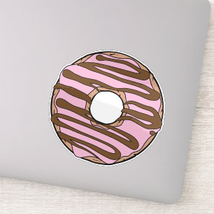 Roze Donut, Doughnut, Chocolade, Icen, Bevroren Sticker