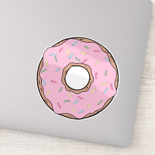 Roze Donut, Doughnut, Frosting, Icing, Sprinkles Sticker (Detail)