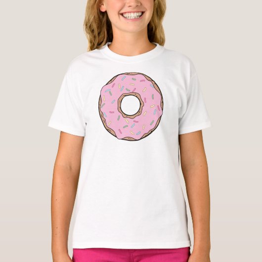 Roze Donut, Doughnut, Frosting, Icing, Sprinkles T-shirt (Voorkant)