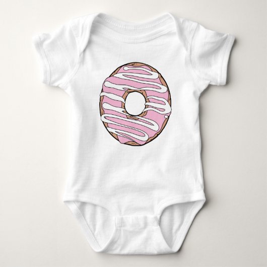 Roze Donut, Doughnut, Glaze, Icen, Bevroren Romper (Voorkant)