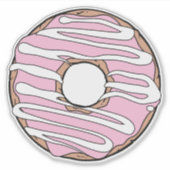 Roze Donut, Doughnut, Glaze, Icen, Bevroren Sticker (Voorkant)