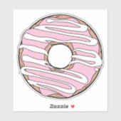 Roze Donut, Doughnut, Glaze, Icen, Bevroren Sticker (Vel)