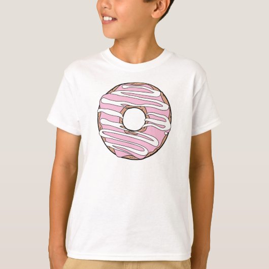Roze Donut, Doughnut, Glaze, Icen, Bevroren T-shirt (Voorkant)