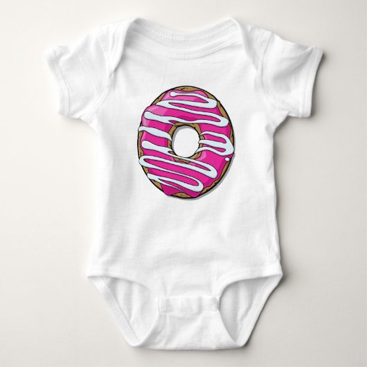 Roze Donut, Doughnut, Icing, Frosting, Glaze Romper (Voorkant)