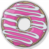 Roze Donut, Doughnut, Icing, Frosting, Glaze Sticker (Voorkant)