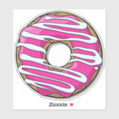 Roze Donut, Doughnut, Icing, Frosting, Glaze Sticker (Vel)
