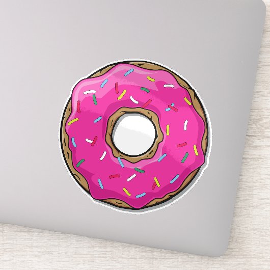 Roze Donut, Doughnut, Icing, Sprinkles, Frosting Sticker (Detail)