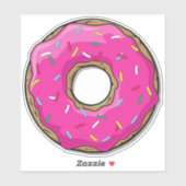 Roze Donut, Doughnut, Icing, Sprinkles, Frosting Sticker (Vel)