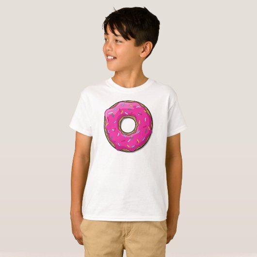 Roze Donut, Doughnut, Icing, Sprinkles, Frosting T-shirt (Voorkant volledig)